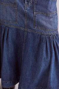 Midi Denim Skirt with Pockets - Pahabu - Women's Clothing & Shop