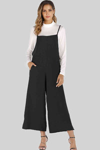 Full Size Cropped Wide Leg Overalls with Pockets - Pahabu - Women's Clothing & Shop