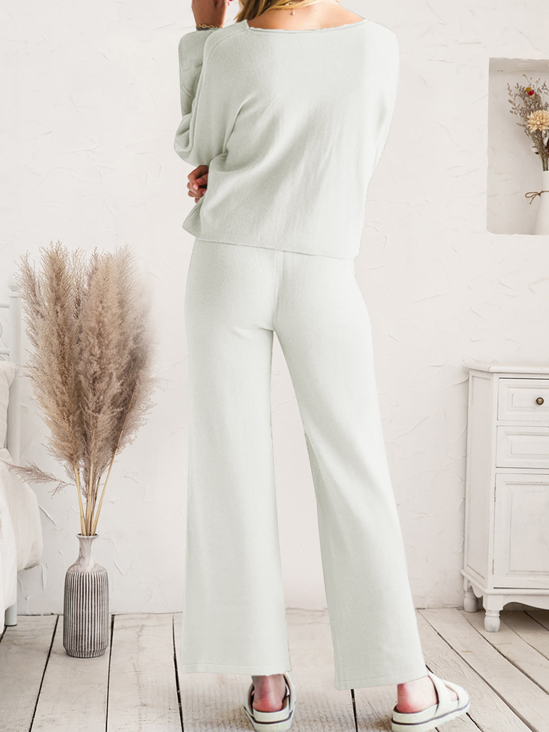 Long Sleeve Lounge Top and Drawstring Pants Set - Pahabu - Women's Clothing & Shop