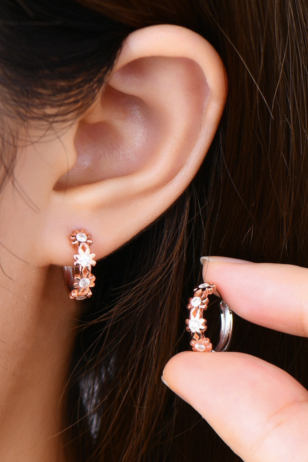 Moissanite 925 Sterling Silver Huggie Earrings - Pahabu - Women's Clothing & Shop