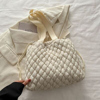 Drawstring Bubble Texture Tote Bag - Pahabu - Women's Clothing & Shop