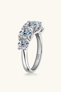 1 Carat Moissanite 925 Sterling Silver Half-Eternity Ring - Pahabu - Women's Clothing & Shop
