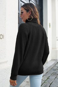 Turtleneck Rib-Knit Sweater - Pahabu - Women's Clothing & Shop