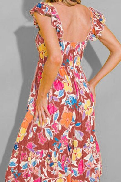 Tiered Ruffled Printed Sleeveless Dress - Pahabu - Women's Clothing & Shop