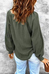 Square Neck Waffle-Knit Top - Pahabu - Women's Clothing & Shop