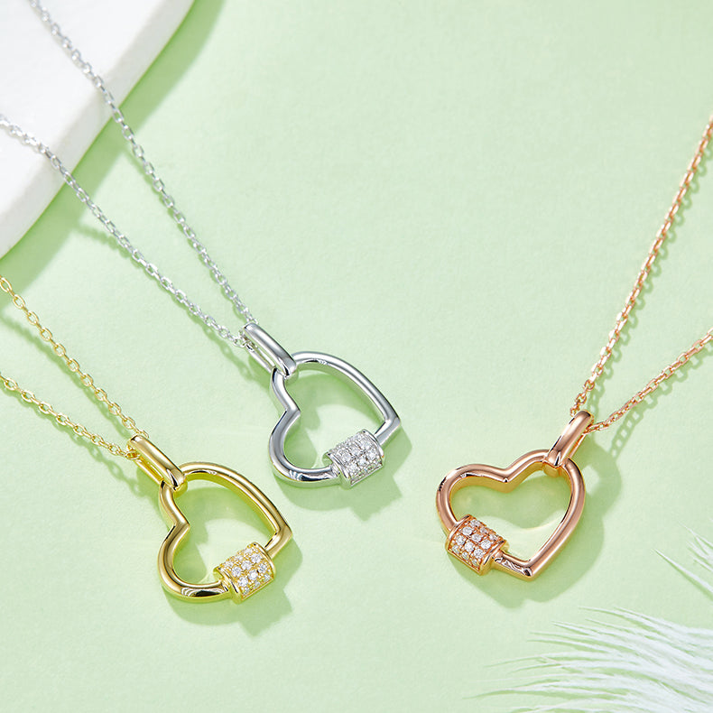Moissanite 925 Sterling Silver Heart Shape Necklace - Pahabu - Women's Clothing & Shop