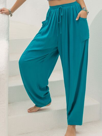 Drawstring Wide Leg Pants with Pockets - Pahabu - Women's Clothing & Shop