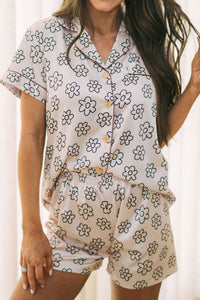 Flower Printed Top and Shorts Lounge Set - Pahabu - Women's Clothing & Shop