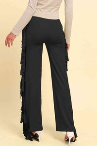 Fringe Trim Wide Leg Pants - Pahabu - Women's Clothing & Shop