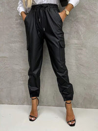 Tied High Waist Pants with Pockets - Pahabu - Women's Clothing & Shop