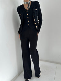 V-Neck Tank, Cardigan and Pants Three-Piece Sweater Set - Pahabu - Women's Clothing & Shop