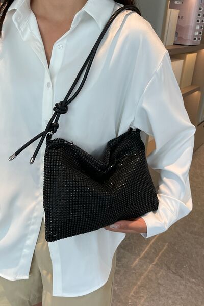 Rhinestone Knotted Strap Crossbody Bag - Pahabu - Women's Clothing & Shop