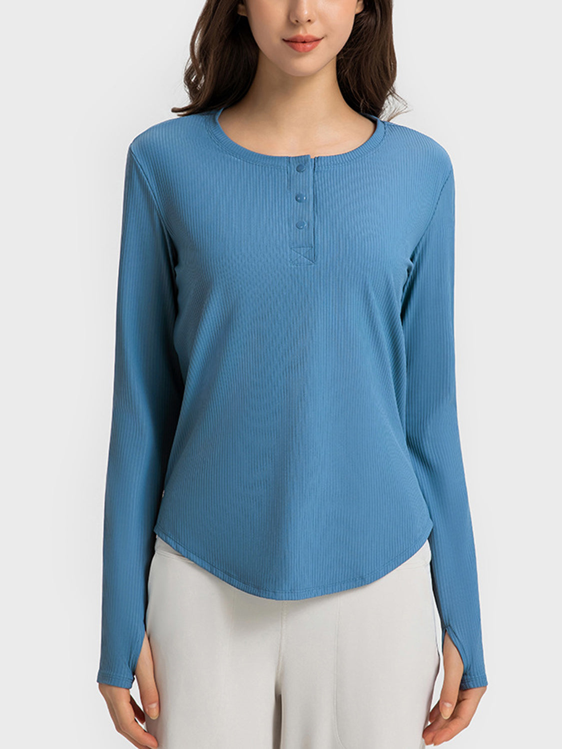 Millennia Round Neck Long Sleeve Sport Top - Pahabu - Women's Clothing & Shop