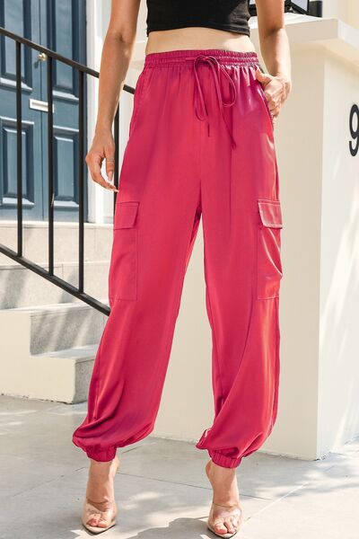 Long Tie Waist Pocketed Pants - Pahabu - Women's Clothing & Shop