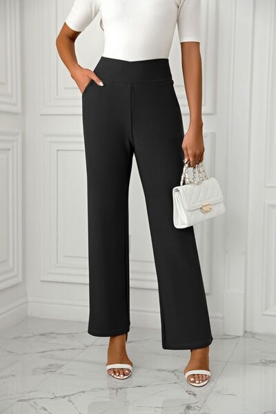 High Waist Straight Leg Pants - Pahabu - Women's Clothing & Shop