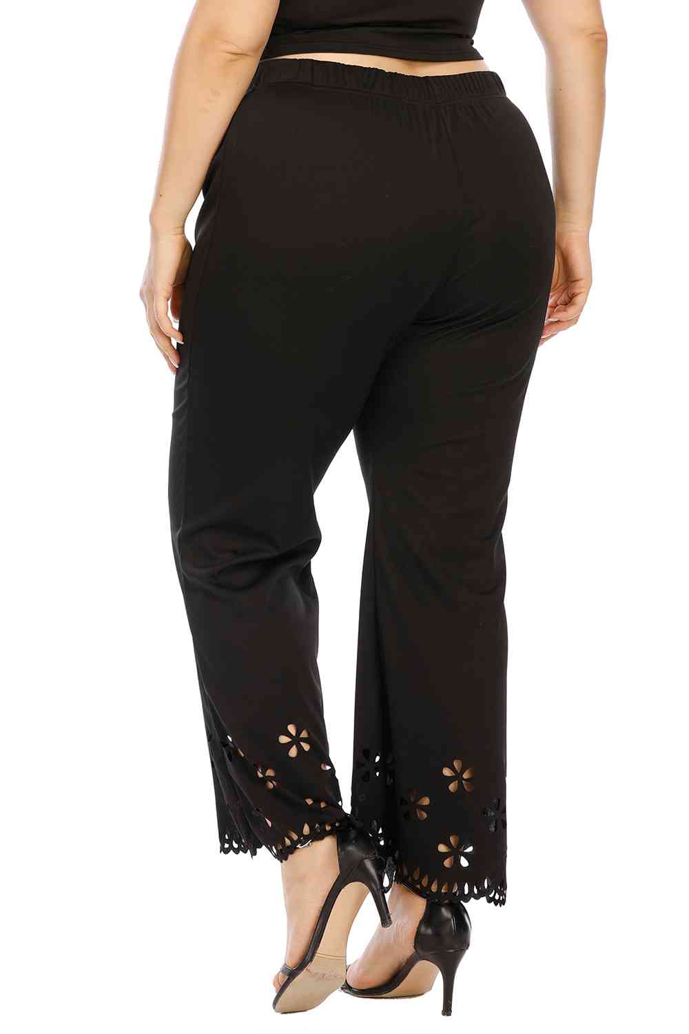 Plus Size Openwork Detail Pants - Pahabu - Women's Clothing & Shop