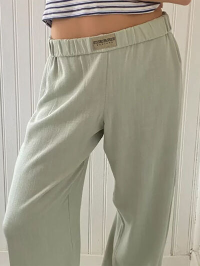 Elastic Waist Wide Leg Pants - Pahabu - Women's Clothing & Shop