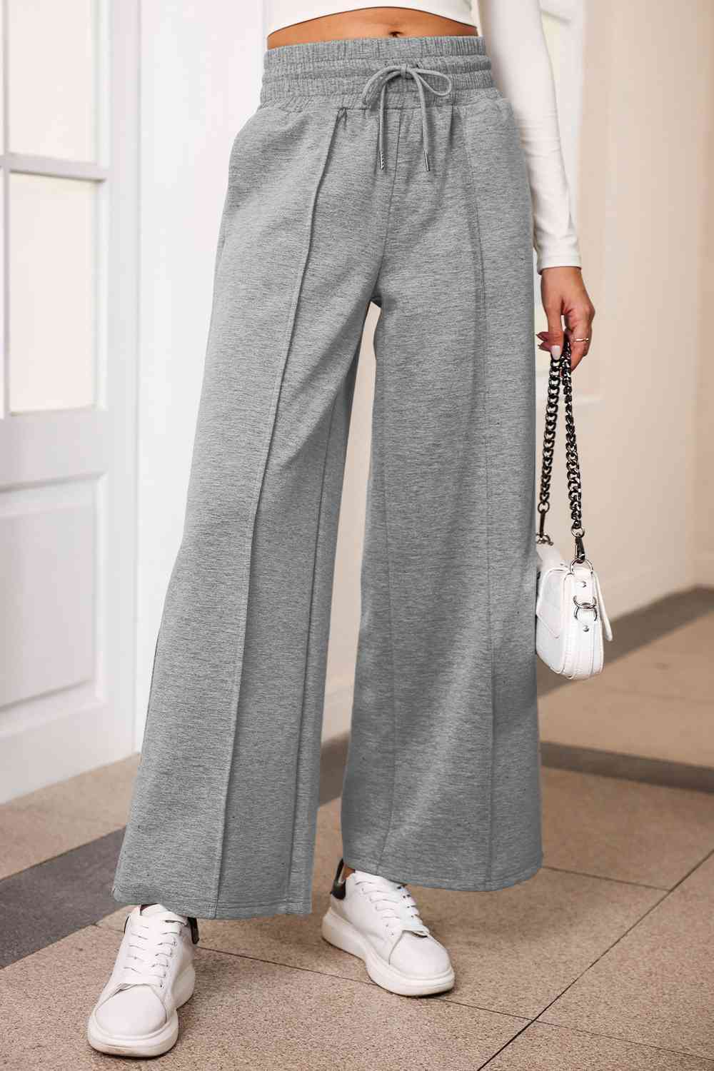 Drawstring Wide Leg Pants with Pockets - Pahabu - Women's Clothing & Shop
