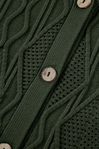 Plus Size Cable-Knit Button Up Sweater - Pahabu - Women's Clothing & Shop