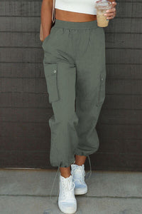Drawstring Elastic Waist Pants with Pockets - Pahabu - Women's Clothing & Shop