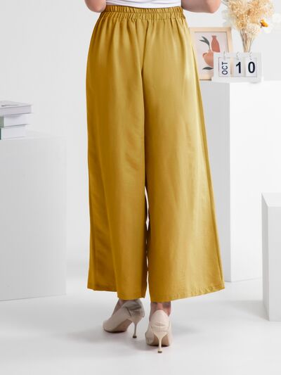 FAM-FAM Wide Leg Elastic Waist Pants - Pahabu - Women's Clothing & Shop
