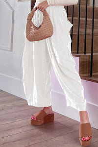 Full Size Pocketed Drawstring Wide Leg Pants - Pahabu - Women's Clothing & Shop