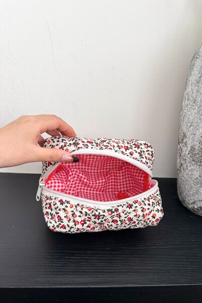 Floral Quilted Clutch with Plaid Lining - Pahabu - Women's Clothing & Shop