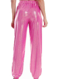 Glitter Elastic Waist Pants with Pockets - Pahabu - Women's Clothing & Shop