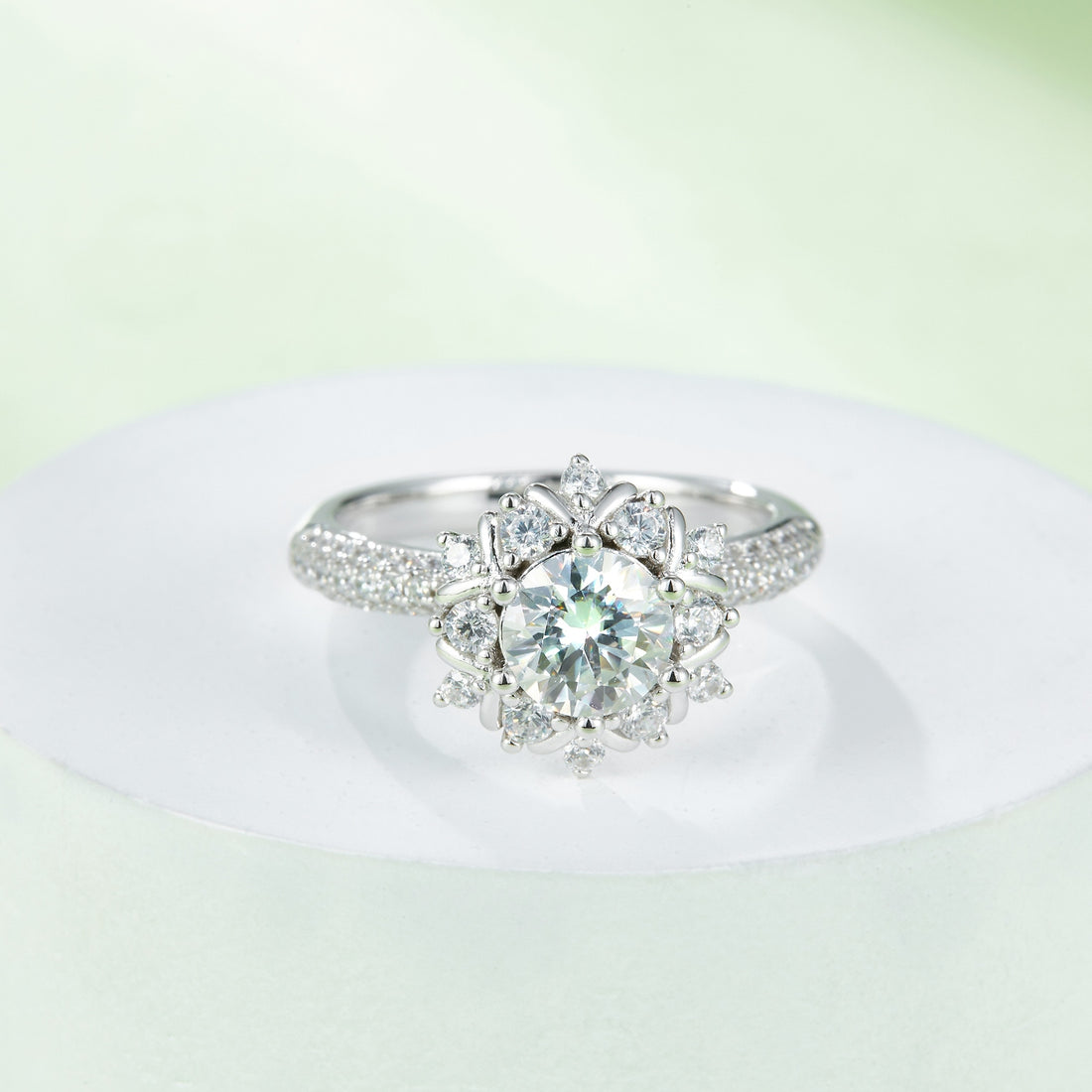 1 Carat Moissanite 925 Sterling Silver Flower Shape Ring - Pahabu - Women's Clothing & Shop