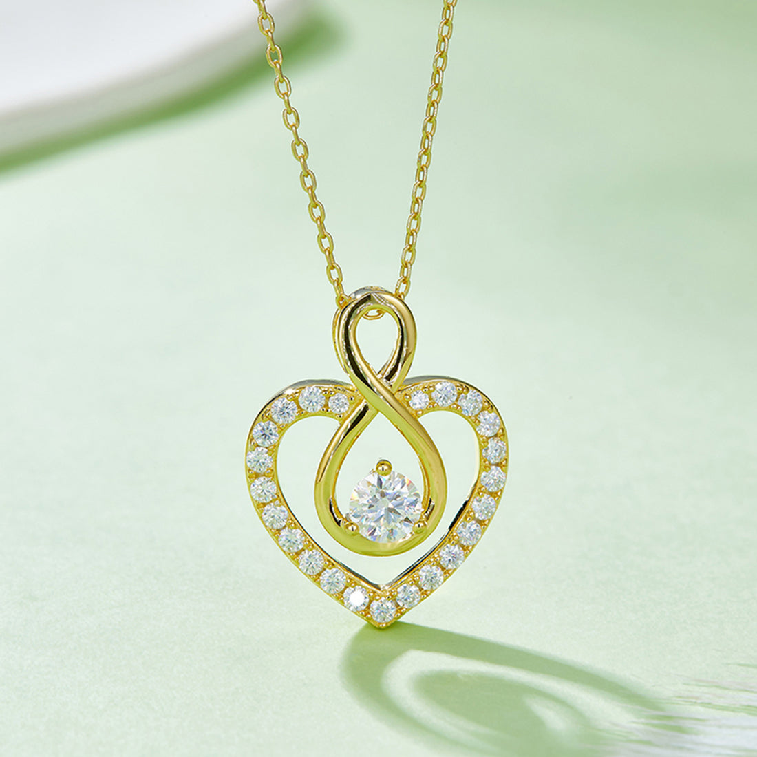 1 Carat Moissanite 925 Sterling Silver Heart Shape Necklace - Pahabu - Women's Clothing & Shop