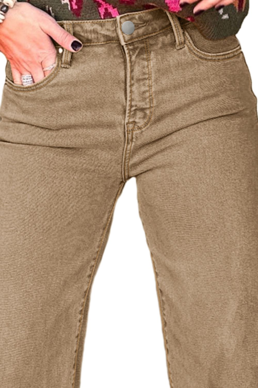 Raw Hem Wide Leg Jeans - Pahabu - Women's Clothing & Shop