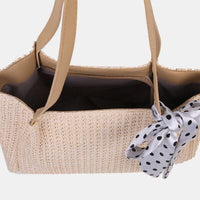 Straw Woven Leather Strap Handbag - Pahabu - Women's Clothing & Shop