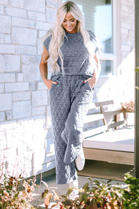 Short Sleeve Top and Pocketed Pants Lounge Set - Pahabu - Women's Clothing & Shop