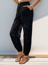 Perfee Pocketed Lace Elastic Waist Pants - Pahabu - Women's Clothing & Shop