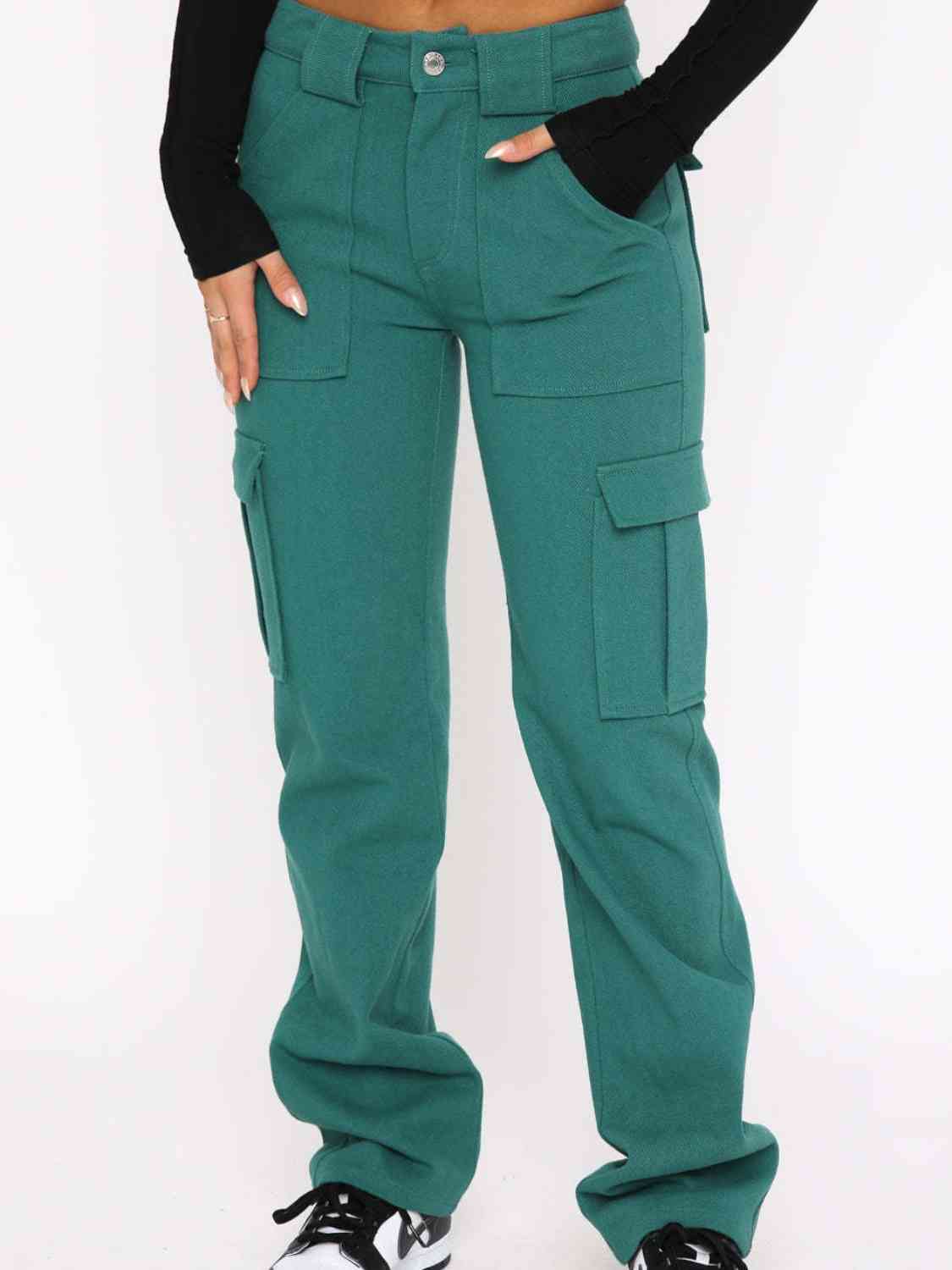 Straight Leg Cargo Pants - Pahabu - Women's Clothing & Shop
