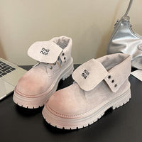 Lace Up Round Toe Platform Boots - Pahabu - Women's Clothing & Shop