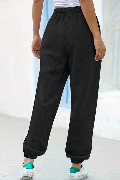 Elastic Waist Joggers with Pockets - Pahabu - Women's Clothing & Shop