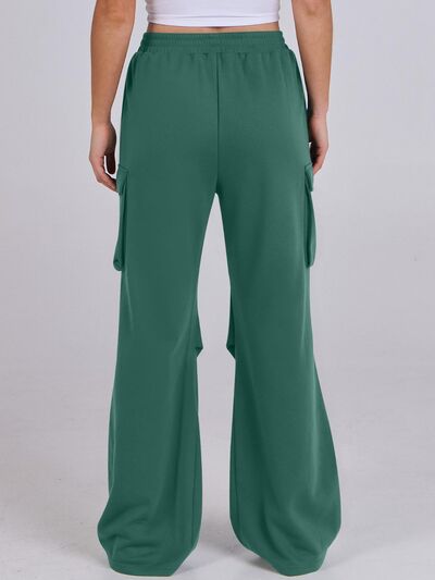 Elastic Waist Wide Leg Pants with Pockets - Pahabu - Women's Clothing & Shop