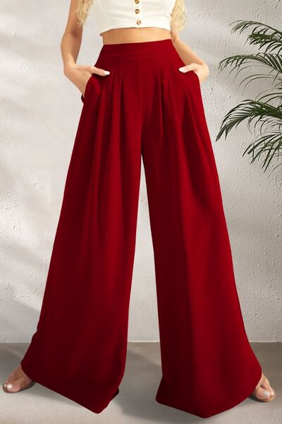 FAM-FAM High Waist Wide Leg Pants - Pahabu - Women's Clothing & Shop