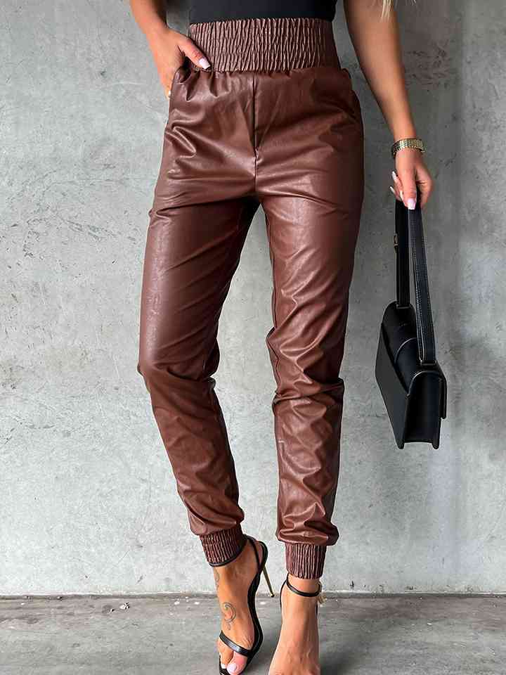 Smocked Waist Long Pants - Pahabu - Women's Clothing & Shop
