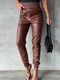 Smocked Waist Long Pants - Pahabu - Women's Clothing & Shop