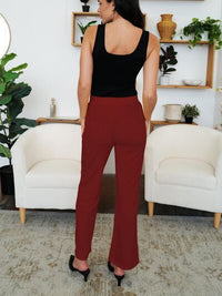 FAM-FAM Elastic Waist Bootcut Pants - Pahabu - Women's Clothing & Shop