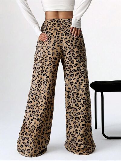 Leopard Wide Leg Plush Pants - Pahabu - Women's Clothing & Shop