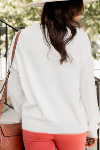 THANKFUL Round Neck Drop Shoulder Sweater - Pahabu - Women's Clothing & Shop