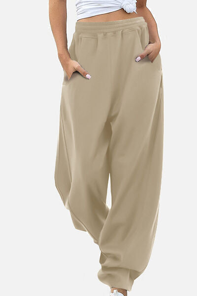 Elastic Waist Sweatpants with Pockets - Pahabu - Women's Clothing & Shop