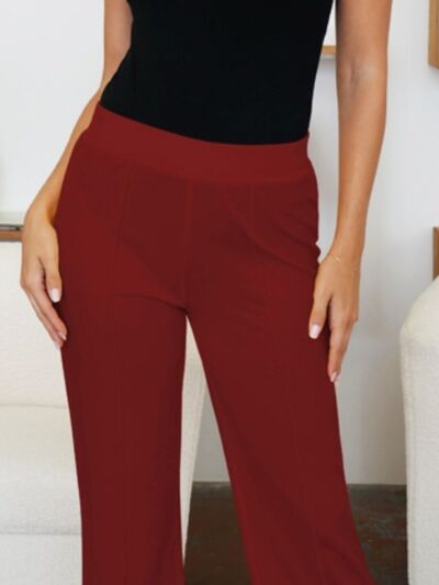 FAM-FAM Elastic Waist Bootcut Pants - Pahabu - Women's Clothing & Shop