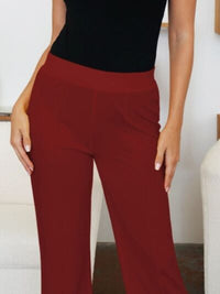 FAM-FAM Elastic Waist Bootcut Pants - Pahabu - Women's Clothing & Shop