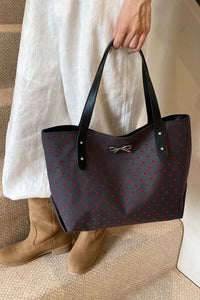 Polyester Bow Polka Dot Tote Bag - Pahabu - Women's Clothing & Shop