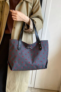 Polyester Bow Polka Dot Tote Bag - Pahabu - Women's Clothing & Shop