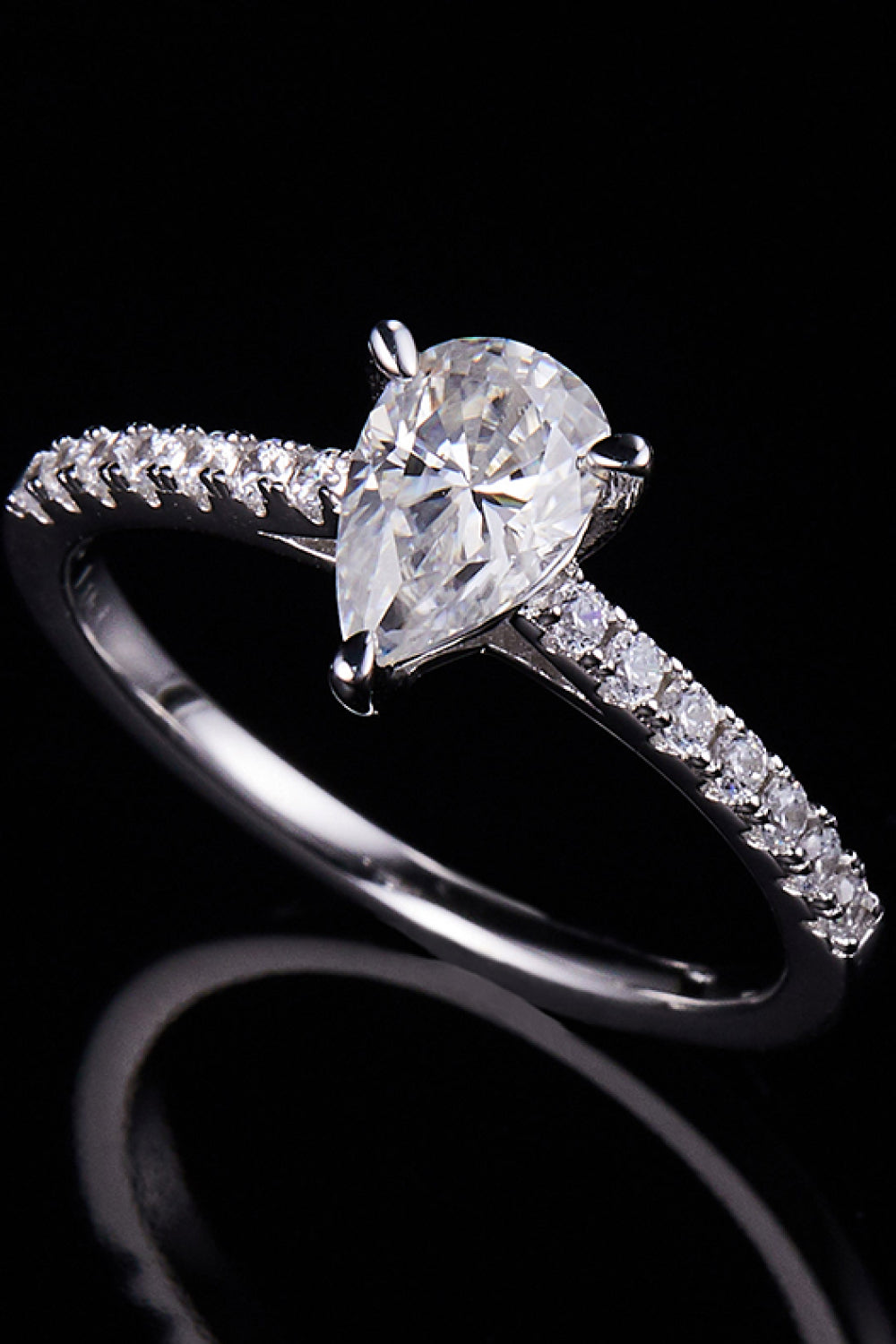 1 Carat Moissanite 925 Sterling Silver Side Stone Ring - Pahabu - Women's Clothing & Shop